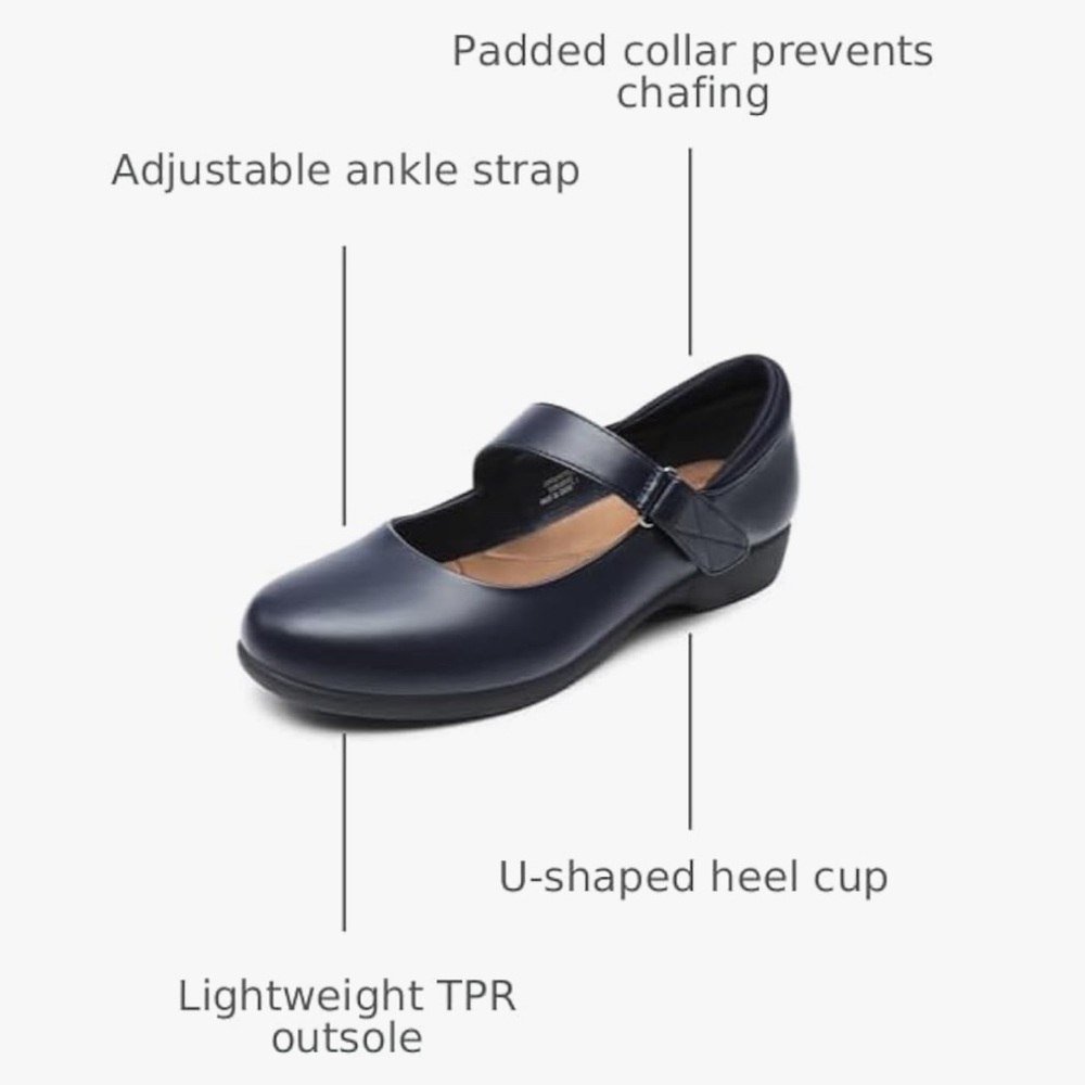 Dream Pairs Mary Jane Shoes Navy Blue Women’s 6.5 Faux Leather - Picture 3 of 11